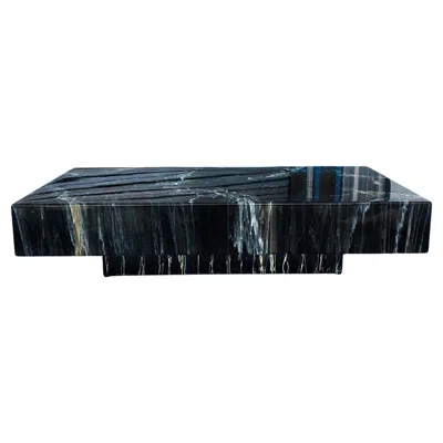 Pre-owned Willy Rizzo 1970s Vintage Faux Marble Coffee Table By  In Brown