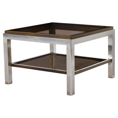 Pre-owned Willy Rizzo 1970s  Square Two-tiered Coffee Table In Black