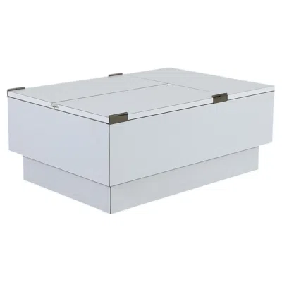 Pre-owned Willy Rizzo 1980s  Style White Laminate Storage Coffee Table, Chrome