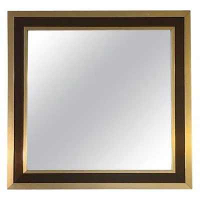 Pre-owned Willy Rizzo A Luxurious Shabby-chic Brass Wall Mirror,  Style, France 1970 In Gray