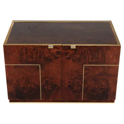 Pre-owned Willy Rizzo A  Chest With Two Doors And Brass Trim In Brown