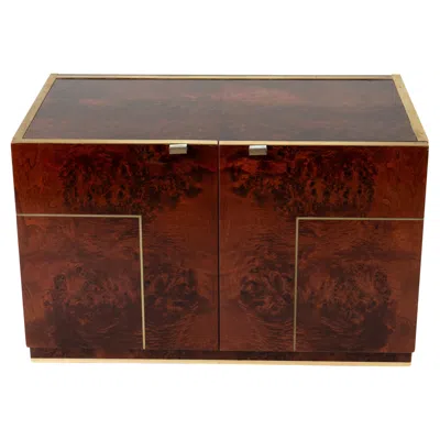 Pre-owned Willy Rizzo A  Chest With Two Doors And Brass Trim In Brown