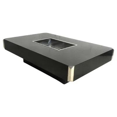 Pre-owned Willy Rizzo Alveo Black Lacquered Coffee Table By  For Sabot 70s