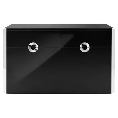 Pre-owned Willy Rizzo , Black And Metal Sideboard For Mario Sabot, Circa 1970s.