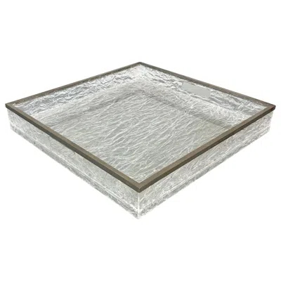 Pre-owned Willy Rizzo Centerpiece Serving Tray Ice Effect Lucite Nickel , Italy, 1970s In Gray