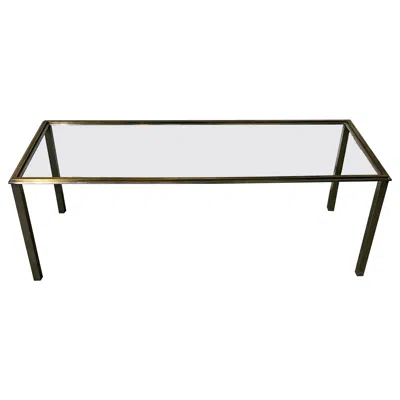 Pre-owned Willy Rizzo Chrome And Brass  Table Without Glass Top In Gray