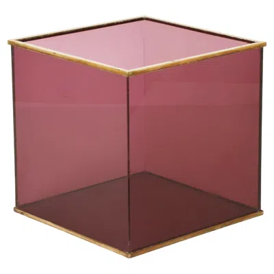 Pre-owned Willy Rizzo Cubic Violet Lucite And Brass Italian Magazine Rack In Rizzo Style, 1970s In Purple