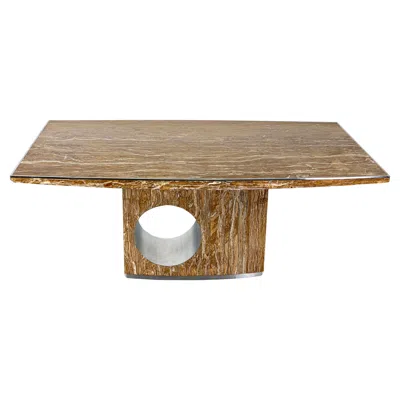 Pre-owned Willy Rizzo Dining Table In Marble By , Italy - 1960s In Brown