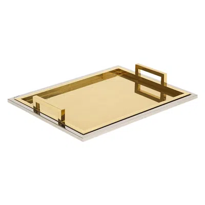 Pre-owned Willy Rizzo Drink Trays, Brass, Polished Stainless Steel, Signed In Sand