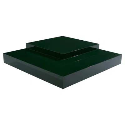 Pre-owned Willy Rizzo Forest Green Lacquer Square Coffee Table 1970s