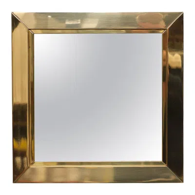 Pre-owned Willy Rizzo Hollywood Regency Brass Wall Mirror Attributed To , 1970s In Gray