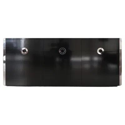 Pre-owned Willy Rizzo Italian Mid-century Black Credenza Sideboard For Mario Sabot, 1970s
