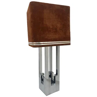 Pre-owned Willy Rizzo Large Midcentury Table Lamp By  For Bd Lumica, 1970s In Brown