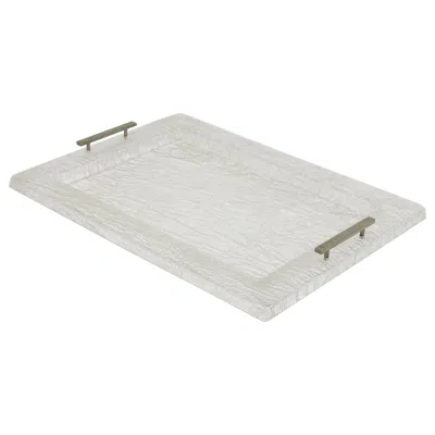 Pre-owned Willy Rizzo Large Rectangular Serving Tray Lucite Ice Effect  Style, Italy, 1980s In Gray