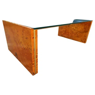 Pre-owned Willy Rizzo Living Room Table Att. To , Mario Sabot, Romeo Rega In Brown