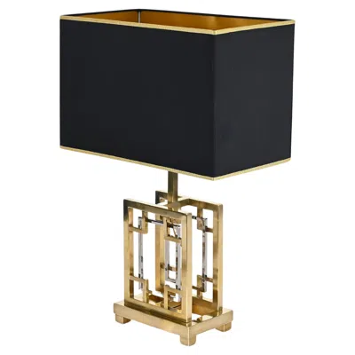 Pre-owned Willy Rizzo Midcentury Brass And Chrome Table Lamp, Italy 1970s In Black