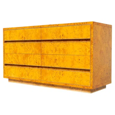 Pre-owned Willy Rizzo Mid-century Burl Wood Sideboard Attributed To , Italy, 1970s In Brown