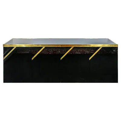 Pre-owned Willy Rizzo Mid-century Italian Sideboard In The Style Of  /maison Jansen, 1970's In Brown