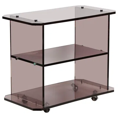 Pre-owned Willy Rizzo Midcentury Italian Smoked Lucite Service Trolley,  Style, 1980s In Gray