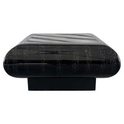 Pre-owned Willy Rizzo Mid-century Modern Faux Marble Coffee Table Styled After , 1970s In Brown