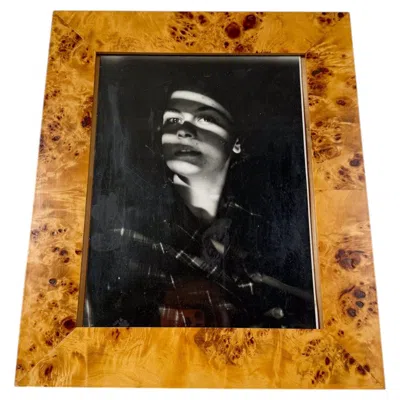Pre-owned Willy Rizzo Mid-century Modern Handmade Burl Wood Picture Frame, Italy, 70s In Brown