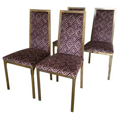 Pre-owned Willy Rizzo Mid-century Modern Italian Set Of 4  Brass Chairs. 1970s In Black