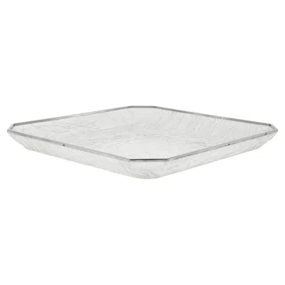 Pre-owned Willy Rizzo Midcentury Serving Tray Lucite Ice Effect & Steel  Style, Italy 1970s In Gray