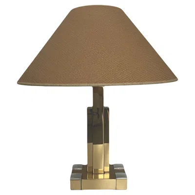 Pre-owned Willy Rizzo Midcentury Spanish Table Lamp By  For Lumica, Barcelona, 1970s In Brown
