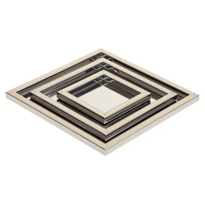 Pre-owned Willy Rizzo Nesting Trays Set, Polished Stainless Steel & Brass, Italy In Sand
