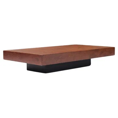 Pre-owned Willy Rizzo Rare Vintage Xl Burlwood Signed Coffee Table By  - Italy In Brown