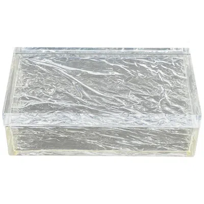 Pre-owned Willy Rizzo Rectangular Box Ice Effect Lucite,  Style, Italy, 1970s In Gray
