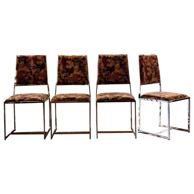 Pre-owned Willy Rizzo Set De 4 Chaises , Années 1970 In Black