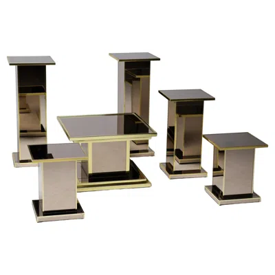 Pre-owned Willy Rizzo Set Of Six Hollywood Regency Pedestals In Brown