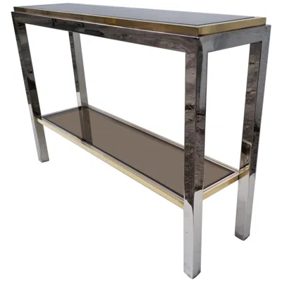 Pre-owned Willy Rizzo Signed 2 Tiers Console In Gray