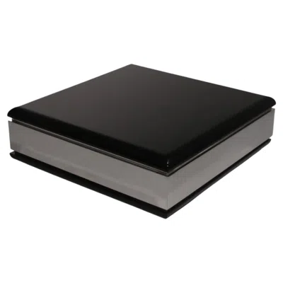Pre-owned Willy Rizzo Square Black Coffee Table With Mirrored Glass