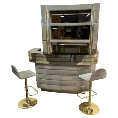 Pre-owned Willy Rizzo Standing Dry Bar In The Style Of , Italy, Circa 1970s In Gray