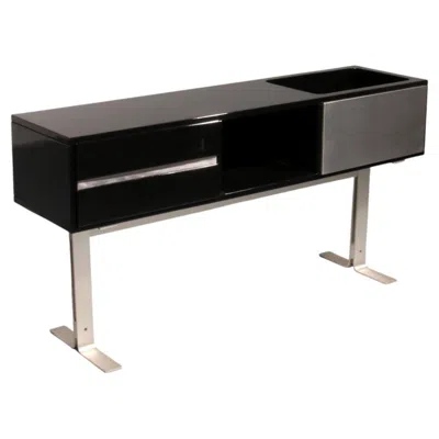 Pre-owned Willy Rizzo Stunning  Bar / Sideboard In Black & Stainless Steel, Italy 1969