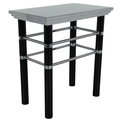 Pre-owned Willy Rizzo Style Black Enameled Metal & Chrome Console Table 1970s-80s