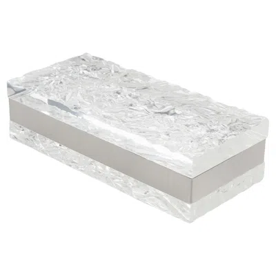 Pre-owned Willy Rizzo Style Chrome And Ice Effect Lucite Box, Circa 1970 In Gray