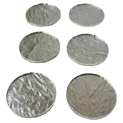 Pre-owned Willy Rizzo Style Ice Effect Lucite Coasters, Set Of 6, Italy, 1970's In Gray