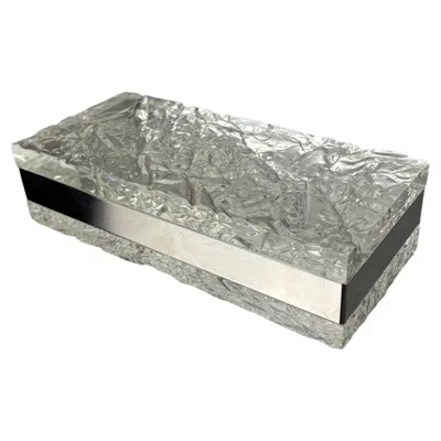 Pre-owned Willy Rizzo Style Ice Effect Lucite Vanity Box, Italy, 1970's In Gray