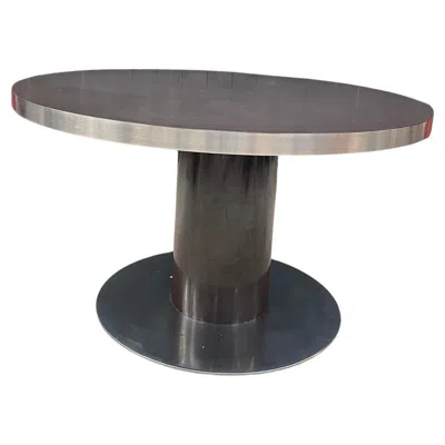 Pre-owned Willy Rizzo , Table In Lacquered Wood And Steel For Mario Sabot, Italy In Brown
