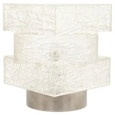 Pre-owned Willy Rizzo Table Lamp In Ice Effect Lucite And Aluminum  Style, Italy 1970s In White