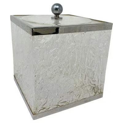 Pre-owned Willy Rizzo Vintage Lucite Ice Bucket In Ice Effect In The Style Of , Italy 1970s In Gray