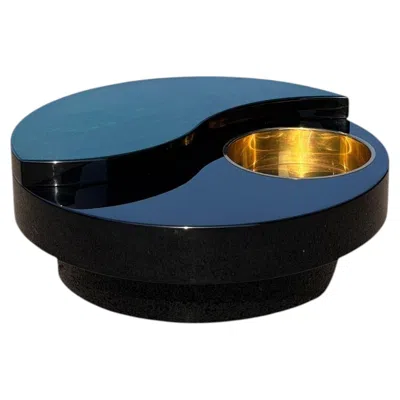 Pre-owned Willy Rizzo Vintage  'yin-yang' Rotating Coffee Table (circa 1970s) In Gold