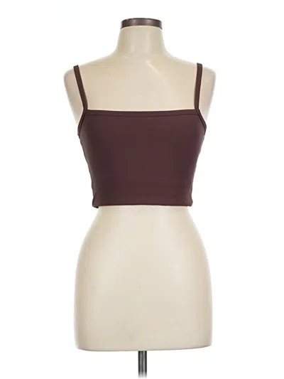 Pre-owned Wilo Sleeveless Top Burgundy Strapless Neckline Tops