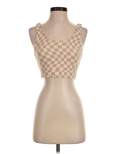 Pre-owned Wilo Sleeveless Top Tan Square Neckline Tops