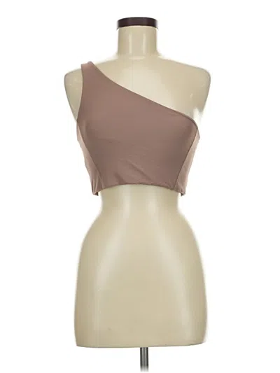 Pre-owned Wilo Tank Top Brown One Shoulder Neckline Tops