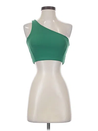 Pre-owned Wilo Tank Top Green One Shoulder Neckline Tops