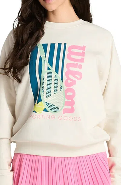 Wilson Classic Graphic Crewneck Sweatshirt In White